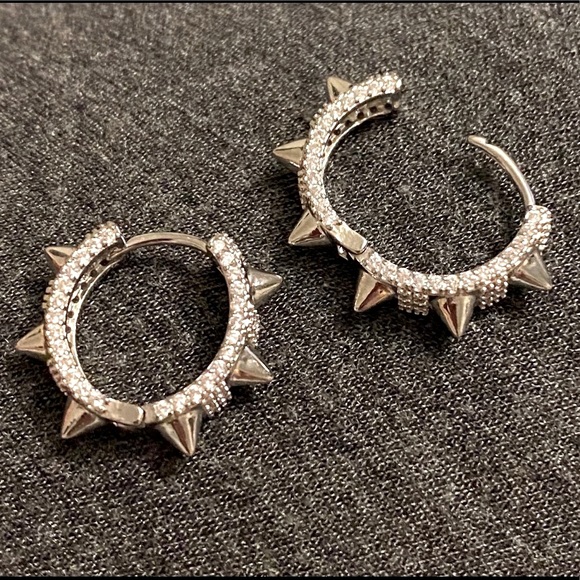 The Too Cool for School Sterling silver stud huggie earrings - Picture 11 of 11